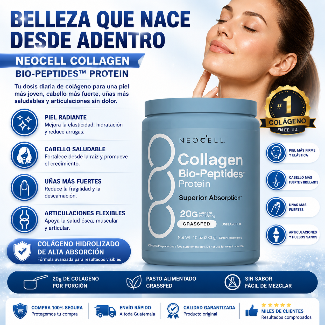 NeoCell Collagen Bio-Peptides™ – Colágeno en Polvo + ENVÍO GRATIS